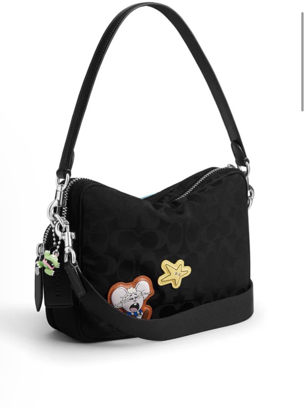 BRAIN DEAD X COACH SIGNATURE NYLON DAKOTA CROSSBODY WITH PATCHES - BLACK - Picture 3 of 3